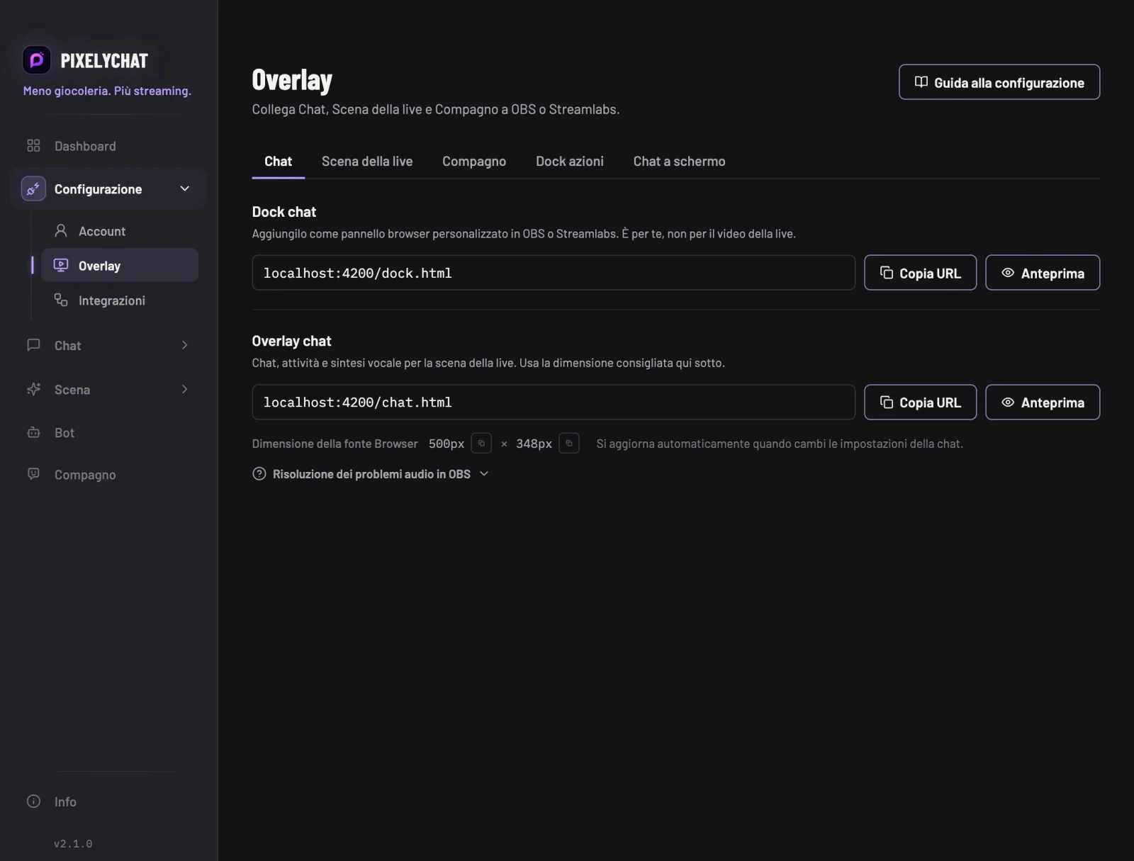 Overlay per OBS e Streamlabs