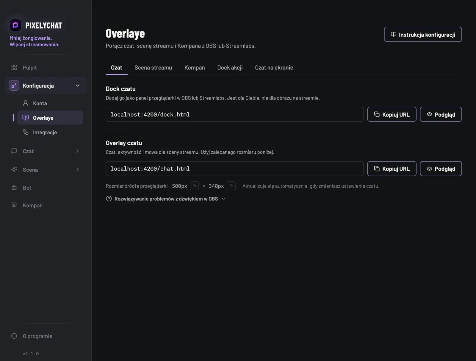 Overlaye do OBS i Streamlabs